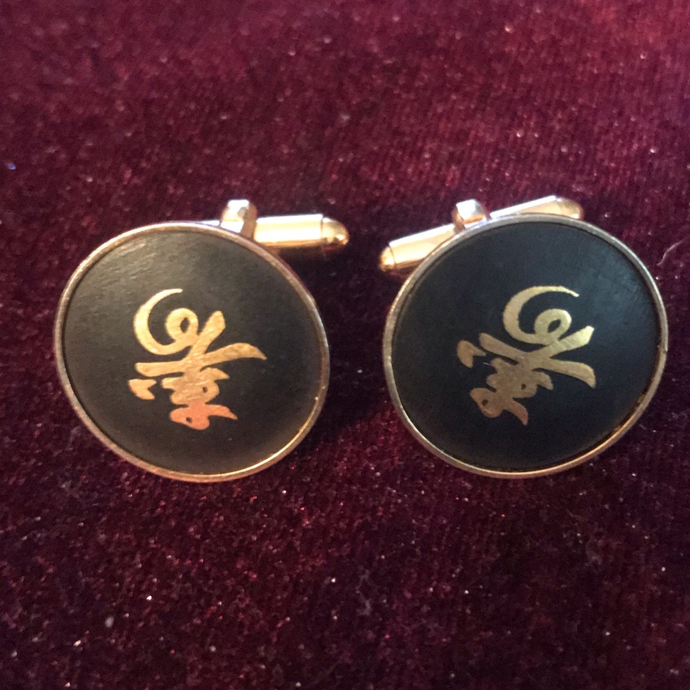 Amita Vintage Japan Damascene Cufflinks